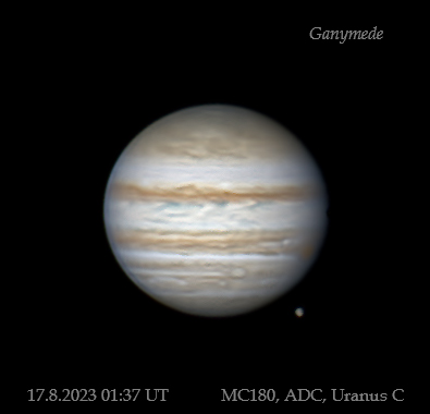 Jupiter s Ganymedem přes Skymax180