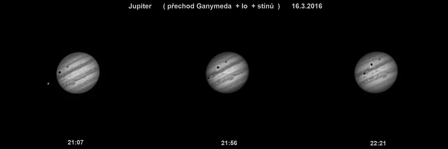 Jupiter + přechod měsíců a stínů