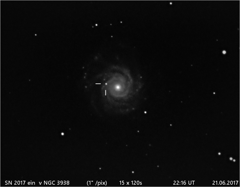 SN 2017 ein  v NGC 3938