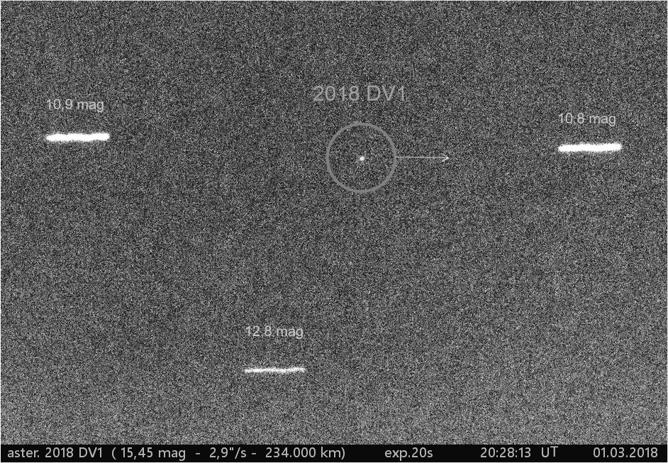 blízkozemní asteroid 2018 DV1
