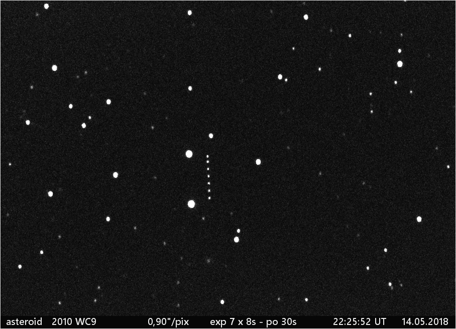 blízkozemní asteroid 2010 WC9  - složena na hvězdy