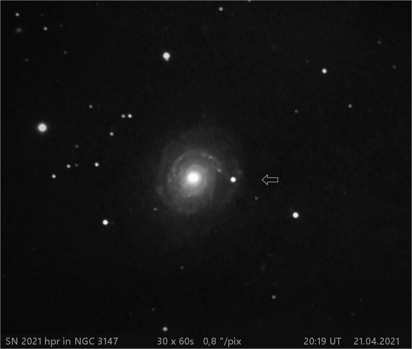 SN 2021 hpr  v NGC3147