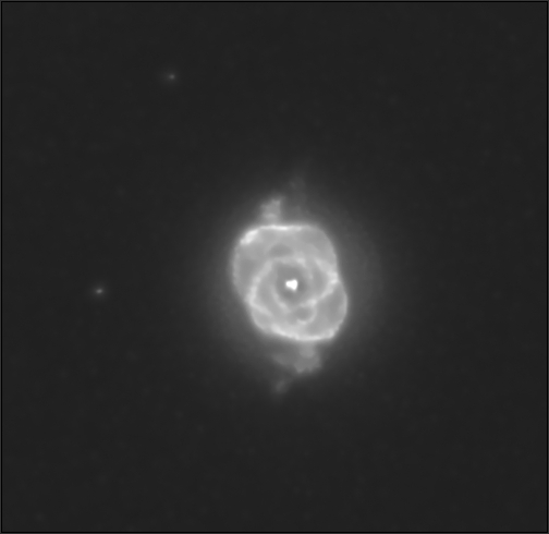 NGC6543, Caldwell 6 ''Kočičí oko'', detail, 200%