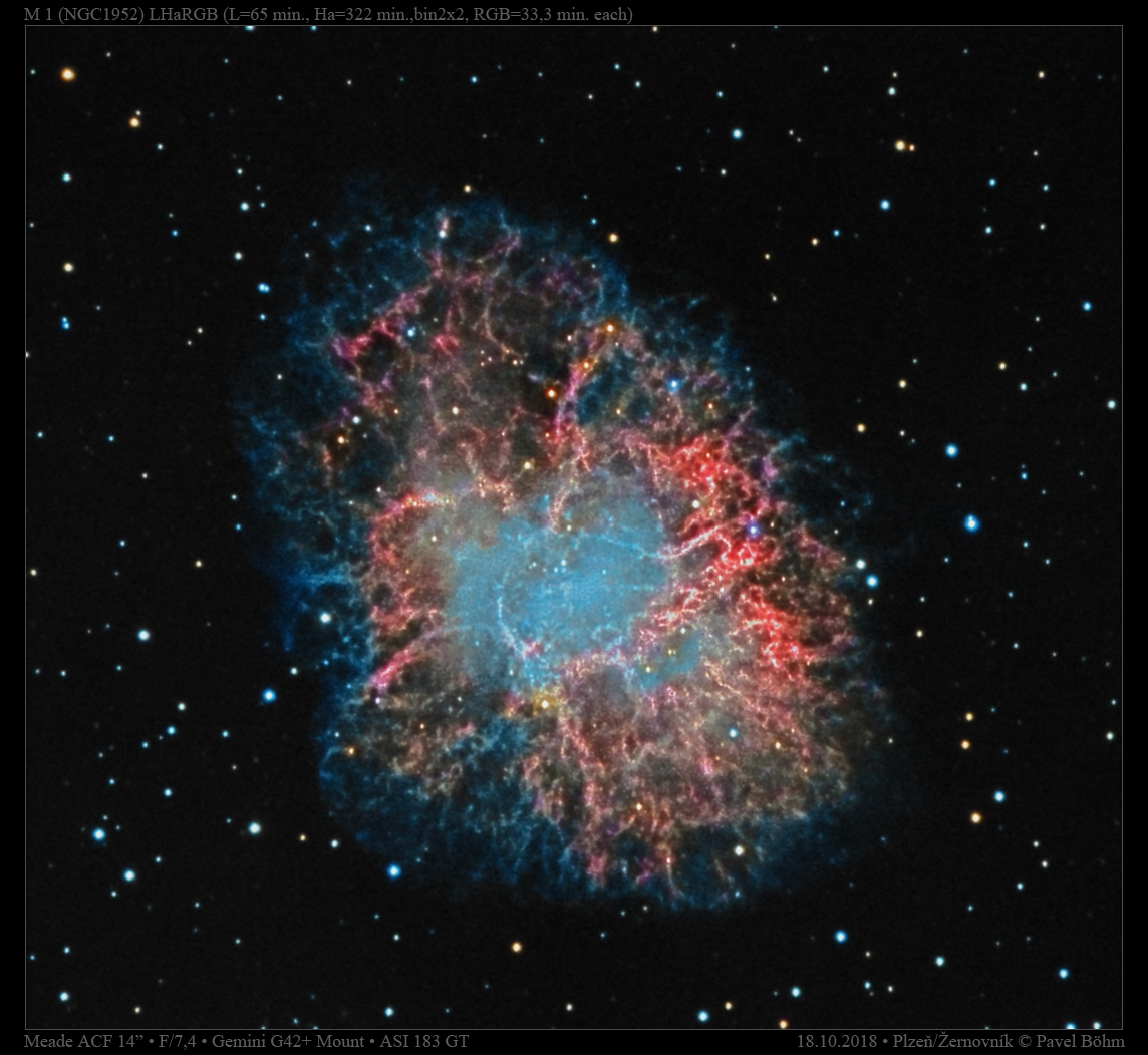 M1 (NGC1952) v HaLRGB