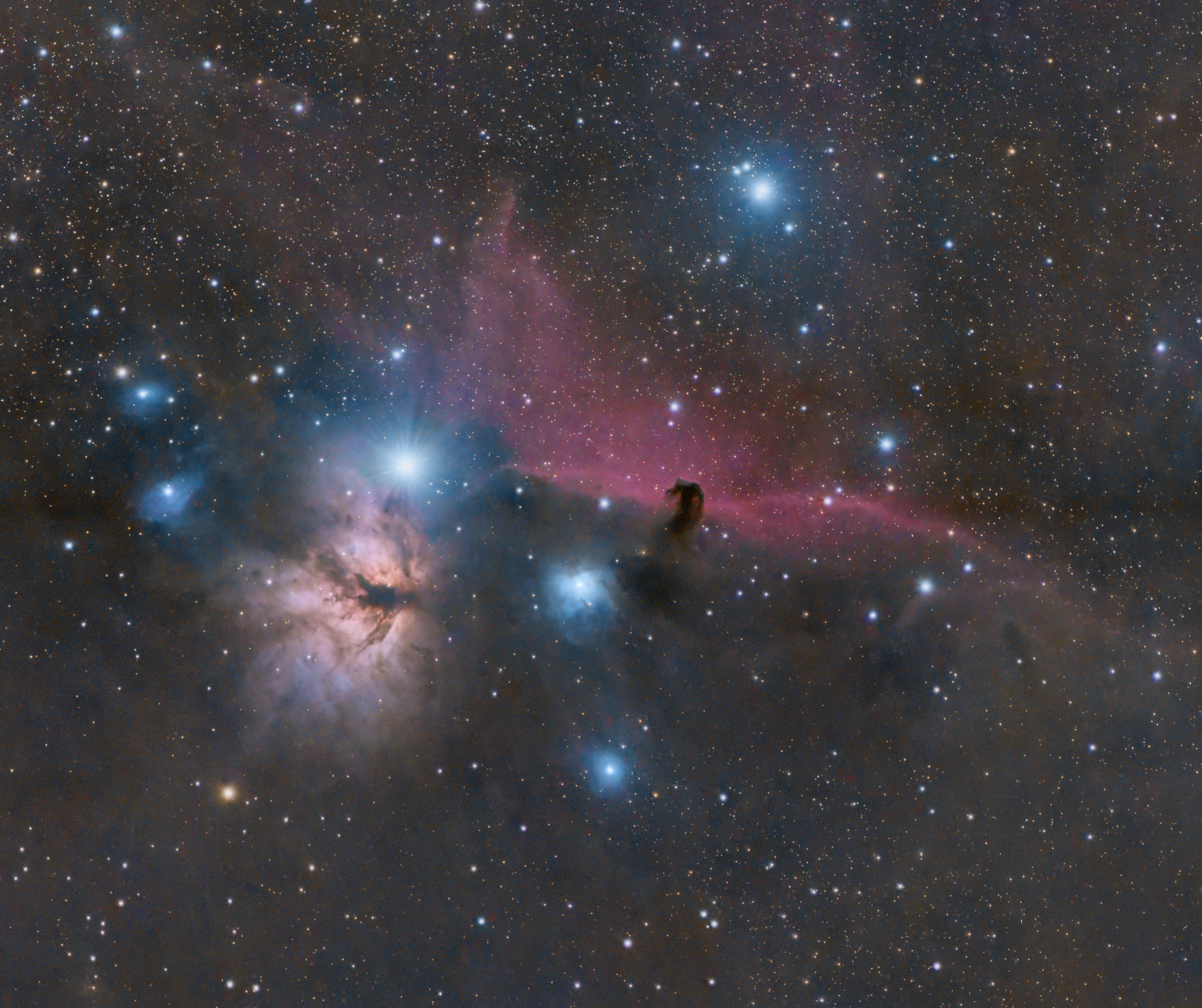 Horsehead and Flame Nebula