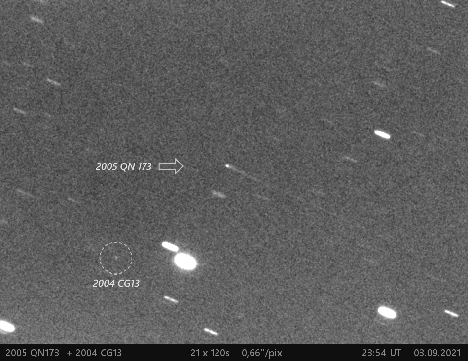 asteroid 2005 QN173 + 2004 CG13