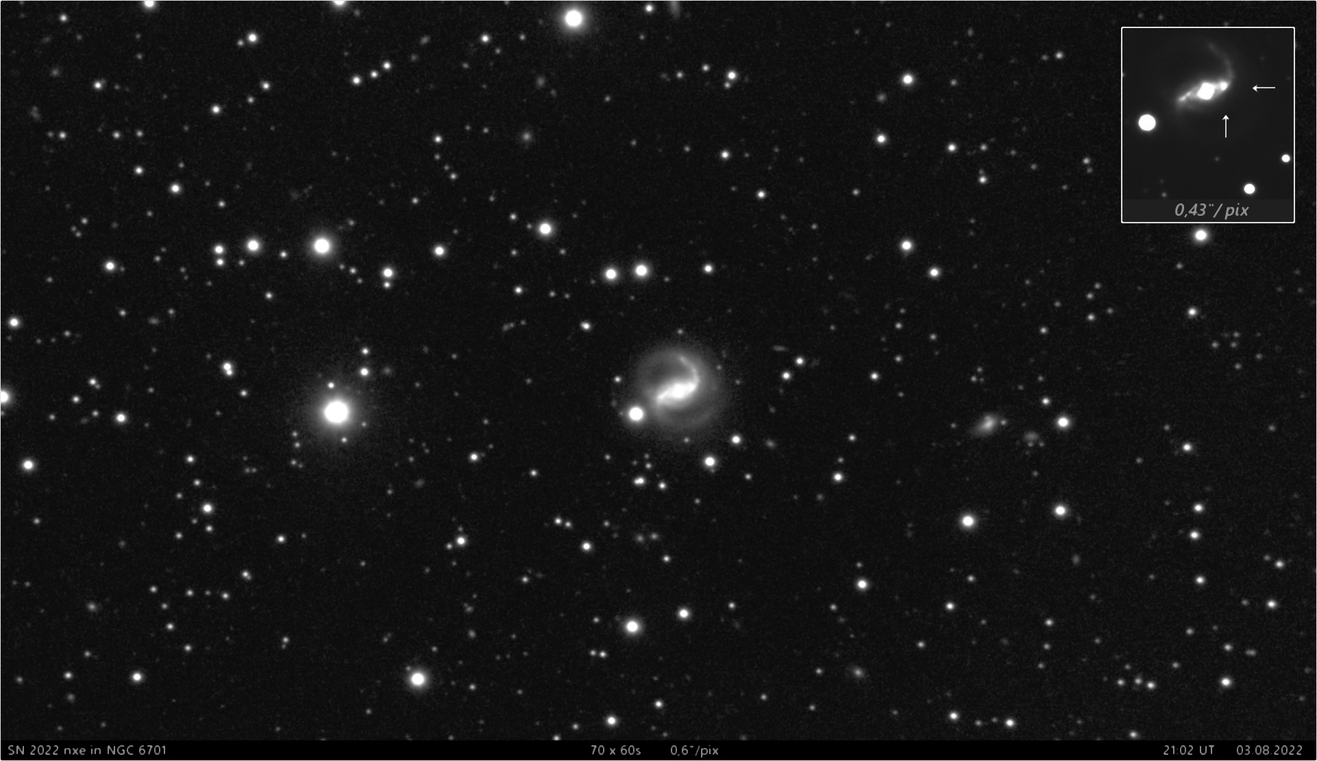 SN 2022 nxe  v NGC6701