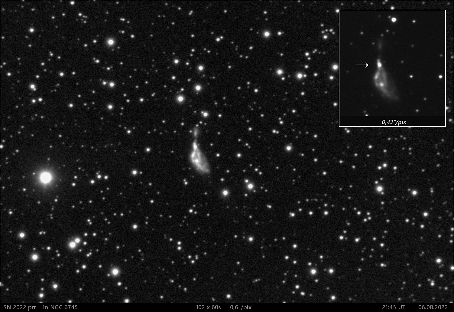 SN 2022 prr  v NGC6745
