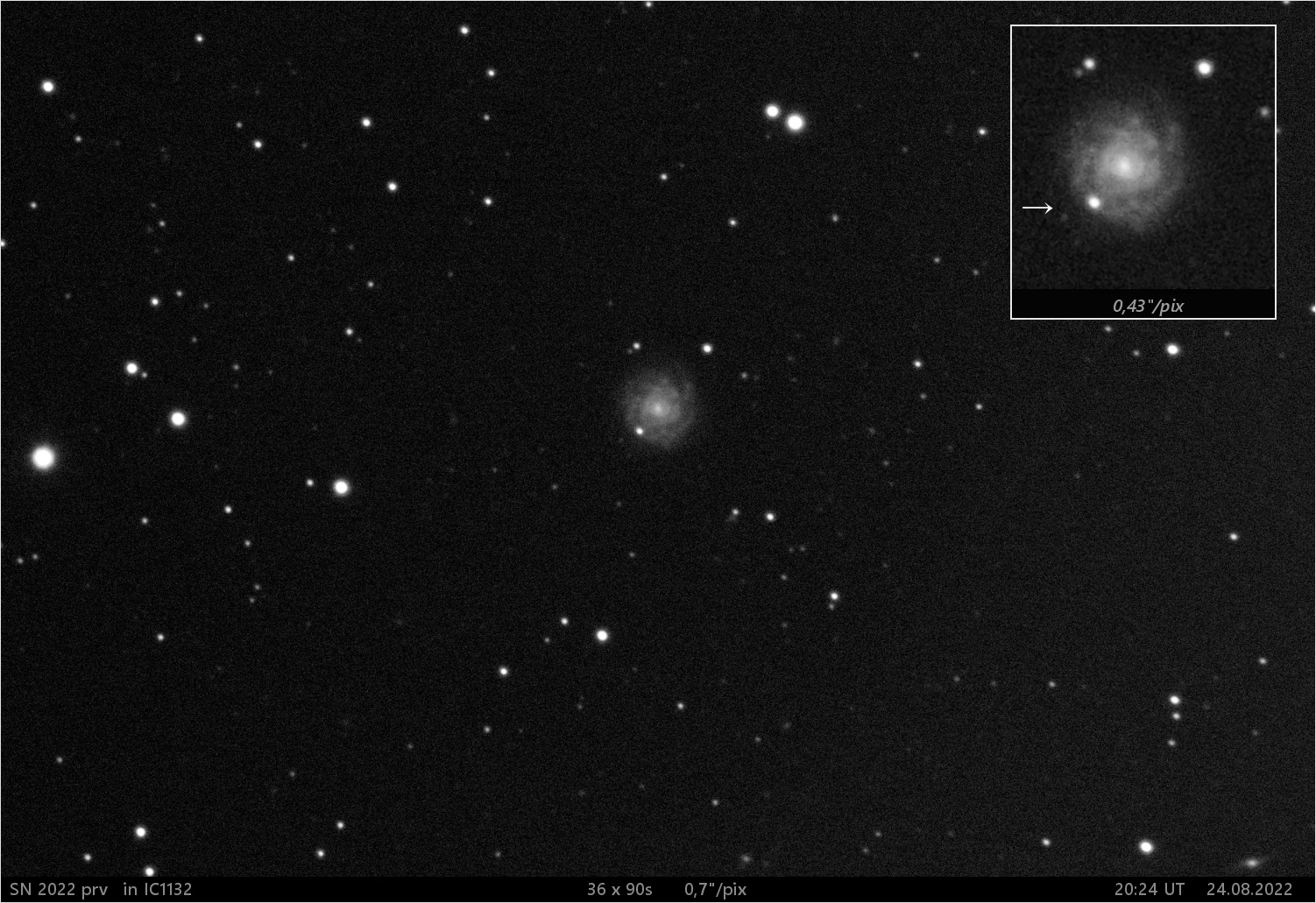 SN 2022 prv v IC1132