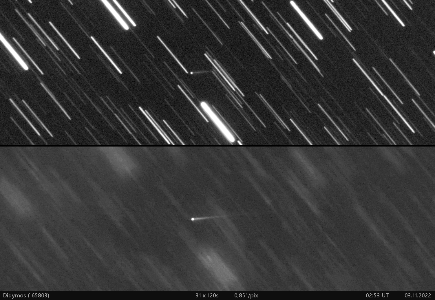 Didymos - 38 dní po impaktu