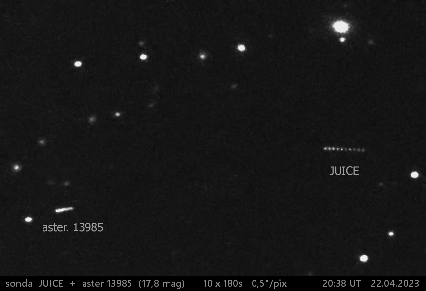 sonda JUICE + asteroid