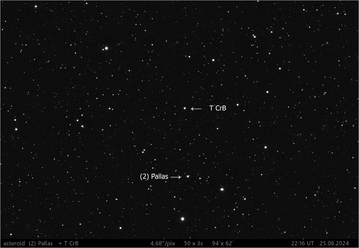 asteroid (2) Pallas + T CrB