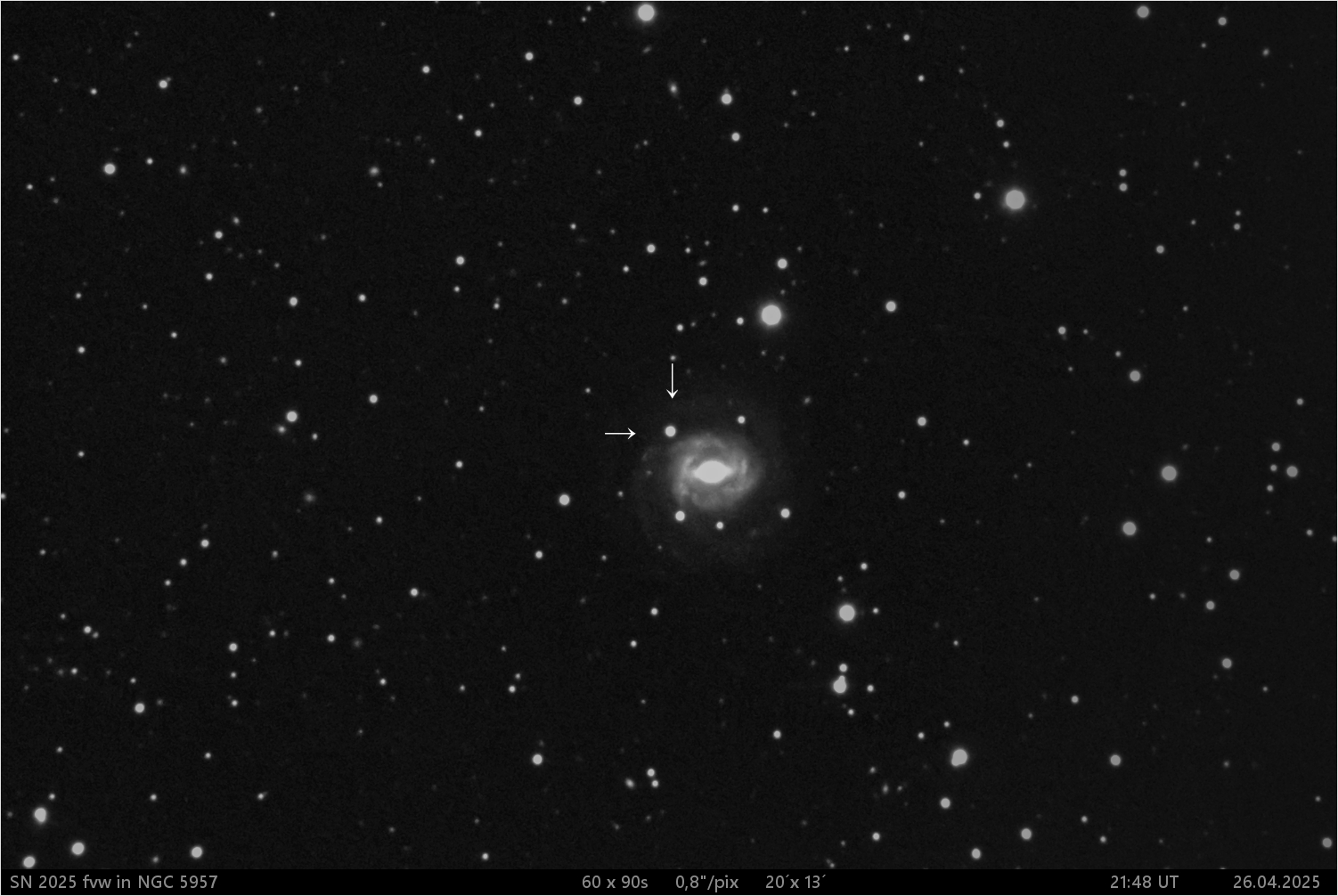 supernova SN 2025 fvw v NGC5957