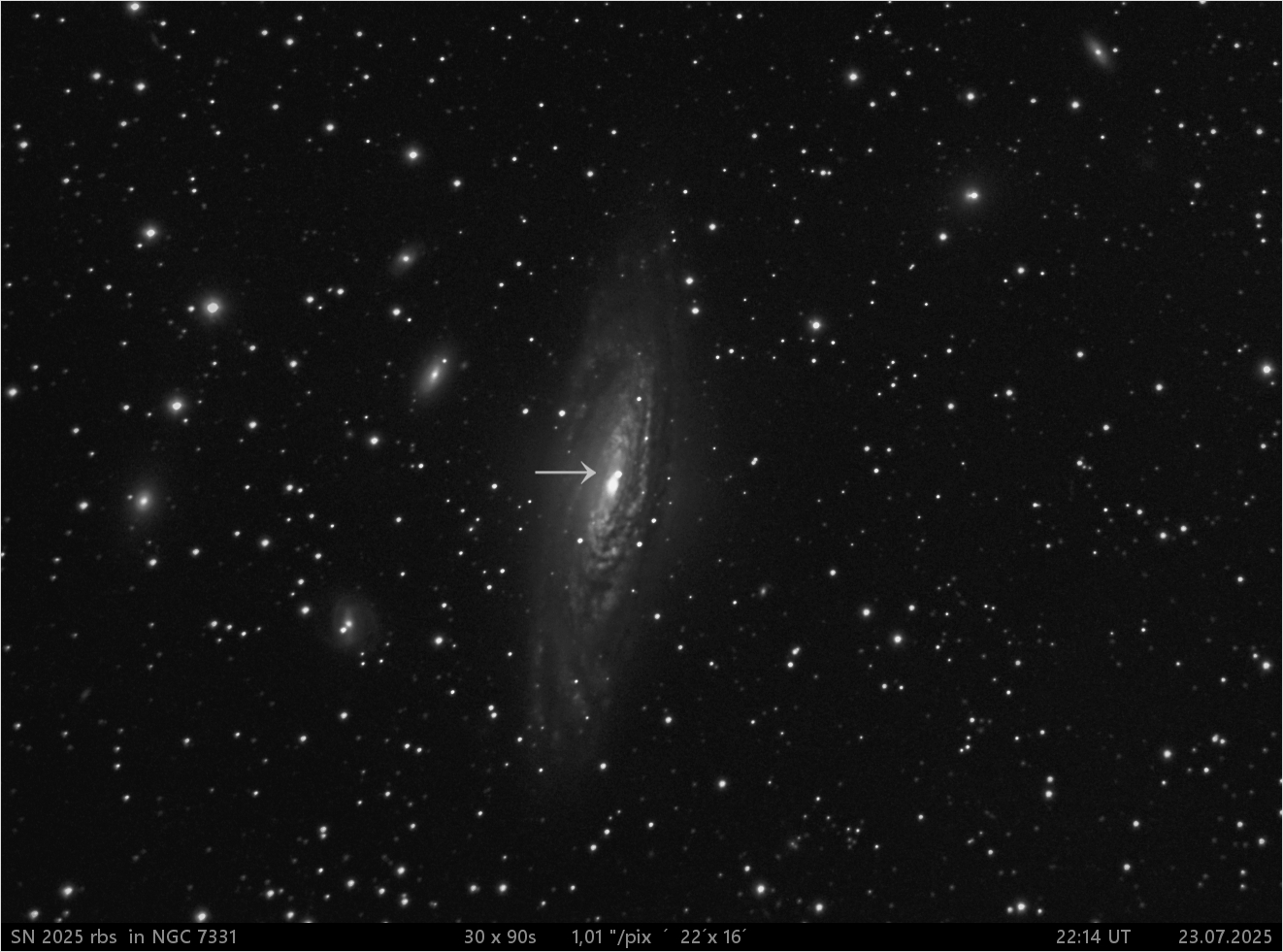 supernova 2025rbs v NGC7331